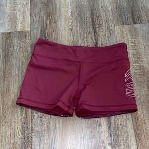 IAB MFG brand spandex sports, Size L (10) and burgundy/red